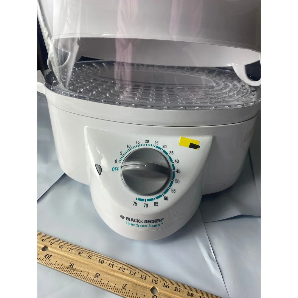 White Electric Steamer Cooker Kitchen Appliance with‎ Cooking Guide